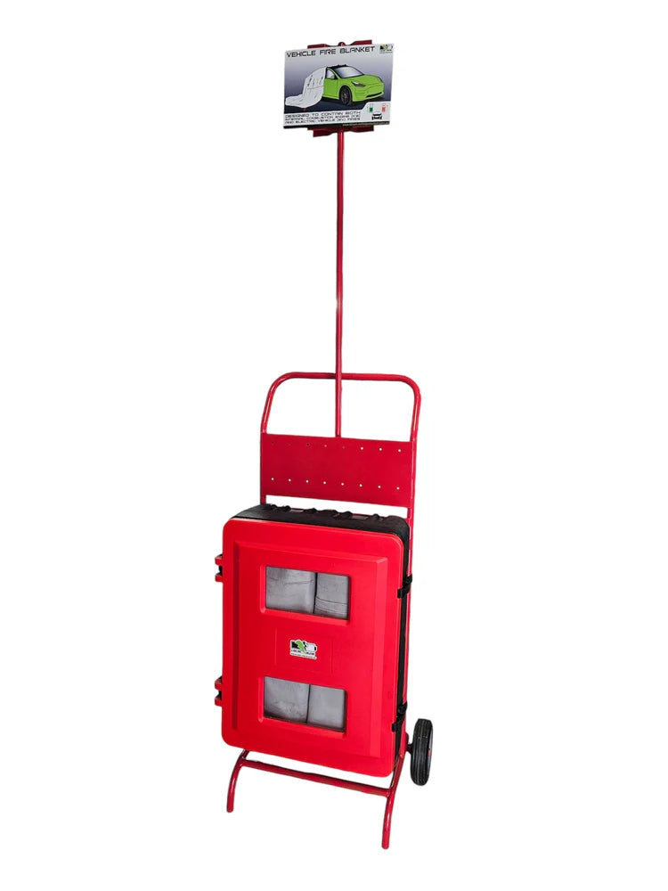Wheeled trolley with UV rated plastic cabinet, Suits LION30X40, LION50X50 , EV60X80 Li-ion Fire Blankets