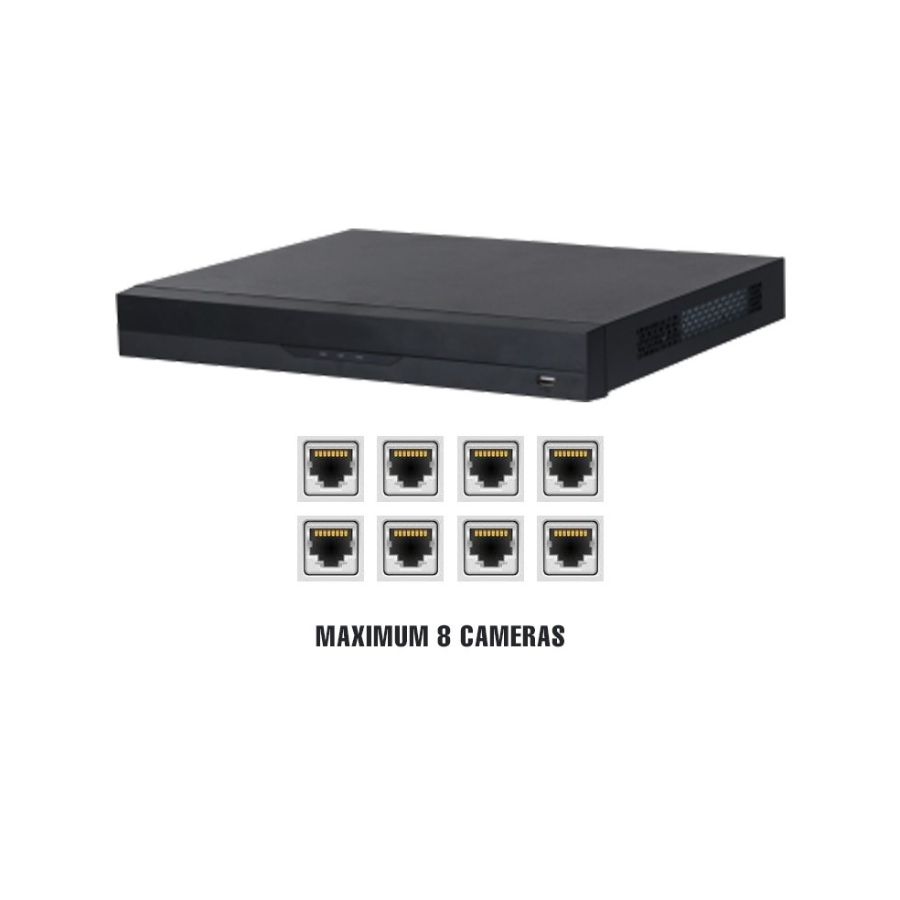 16 Channels Compact 1U 4PoE 1HDD WizSense Network Video Recorder,4TB hard drive
